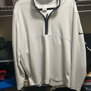 Nike White and Black Quarter-Zip Top